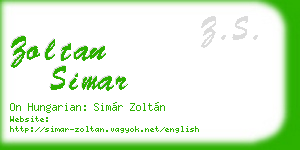 zoltan simar business card